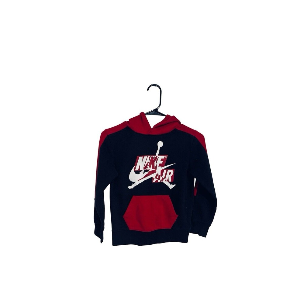 Jordan Hoodie Youth S 8-10 Black Red Fleece